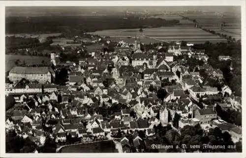 Ak Dillingen an der Donau in Nordschwaben, Fliegeraufnahme