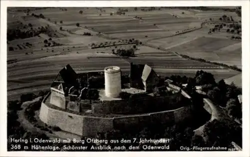 Ak Hering Otzberg im Odenwald, Burg Otzberg, Fliegeraufnahme