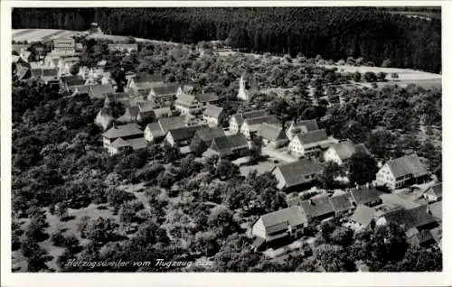 Ak Herzogsweiler Pfalzgrafenweiler im Nordschwarzwald, Fliegeraufnahme