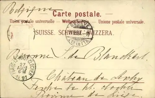 Litho Genève Genf Schweiz, Panorama, Hotel National