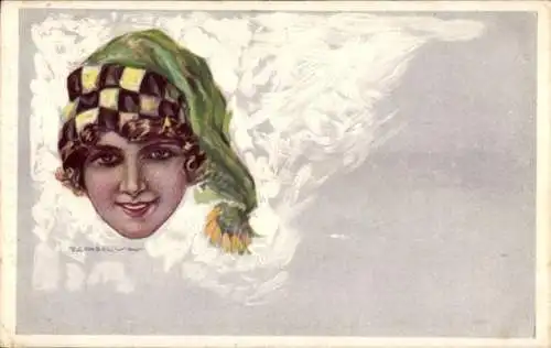 Künstler Ak Corbella, T., Frauenportrait