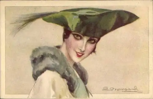 Künstler Ak Bompard, S., Frauenportrait