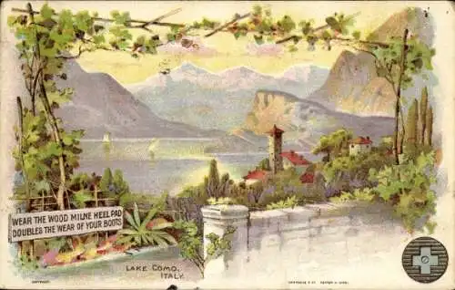 Litho Lago di Como Lombardia, Durchblick zum Como See