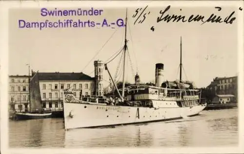 Foto Ak Seebäderdampfer SS Swinemünde, Swinemünder Dampfschiffahrts AG