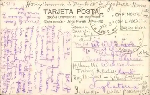 Litho Buenos Aires Argentinien, Dampfschiffe Cap Norte und Conte Verde im Hafen