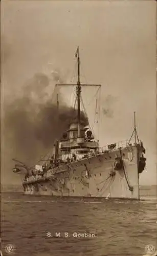 Ak Deutsches Kriegsschiff, SMS Goeben, Kaiserliche Marine, Schlachtkreuzer, Wappen, NPG, GLK