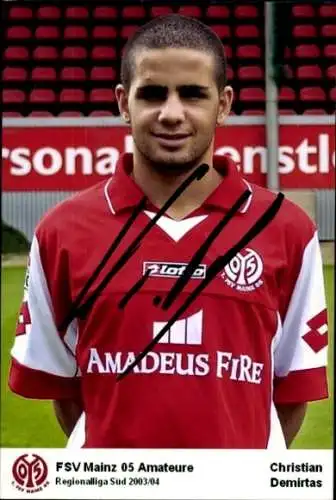 Autogrammkarte Fußballer Christian Demirtas, 1. FSV Mainz 05