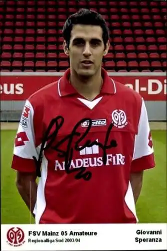 Autogrammkarte Fußballer Giovanni Speranza, 1. FSV Mainz 05