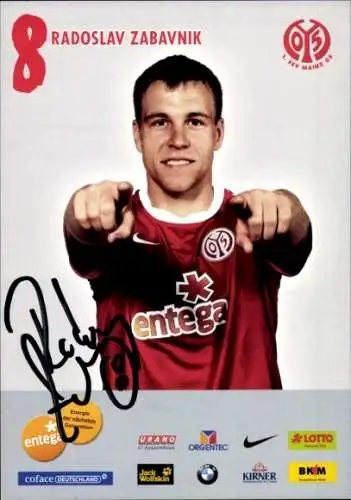 Autogrammkarte Fußballer Radoslav Zabavnik, 1. FSV Mainz 05