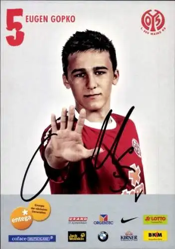 Autogrammkarte Fußballer Eugen Gopko, 1. FSV Mainz 05