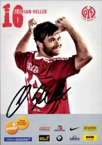 Autogrammkarte Fußballer Florian Heller, 1. FSV Mainz 05