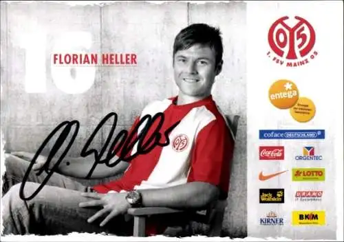 Autogrammkarte Fußballer Florian Heller, 1. FSV Mainz 05