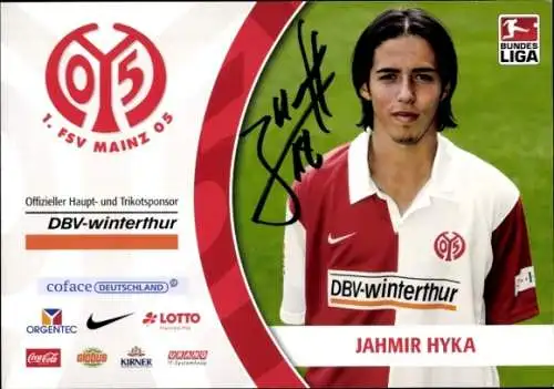 Autogrammkarte Fußballer Jahmir Hyka, 1. FSV Mainz 05