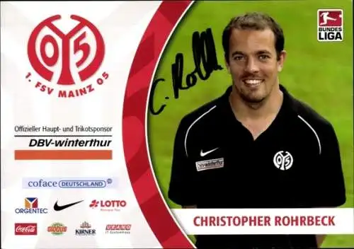 Autogrammkarte Physiotherapeut und Osteopath, 1. FSV Mainz 05