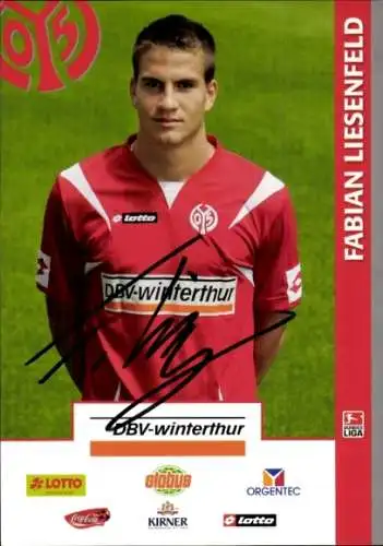 Autogrammkarte Fußballer Fabian Liesenfeld, 1. FSV Mainz 05