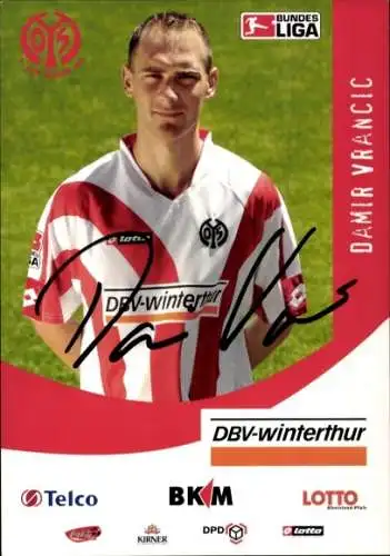 Autogrammkarte Fußballer Damir Vrancic, 1. FSV Mainz 05