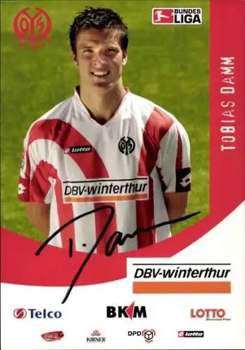 Autogrammkarte Fußballer Tobias Damm, 1. FSV Mainz 05