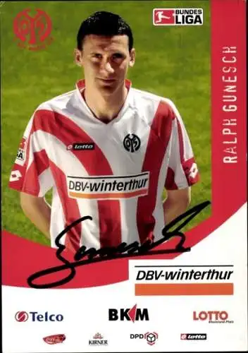 Autogrammkarte Fußballer Ralph Gunesch, 1. FSV Mainz 05