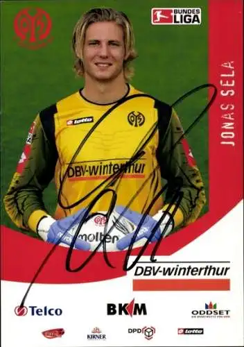 Autogrammkarte Fußballer Jonas Sela, 1. FSV Mainz 05