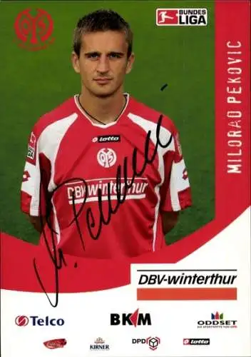 Autogrammkarte Fußballer Milorad Pekovic, 1. FSV Mainz 05