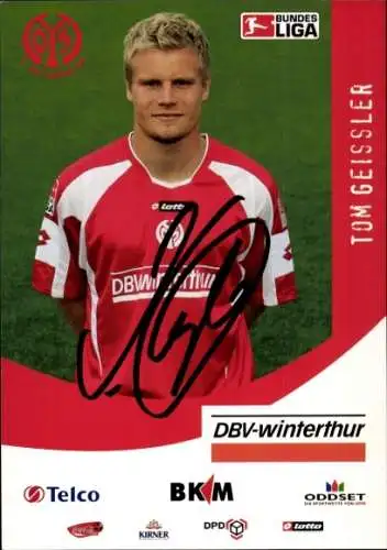 Autogrammkarte Fußballer Tom Geissler, 1. FSV Mainz 05