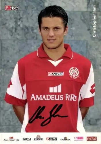 Autogrammkarte Fußballer Christopher Ihm, 1. FSV Mainz 05, Autogramm