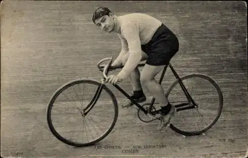 Ak Bahnradfahrer Comes, Sprinter