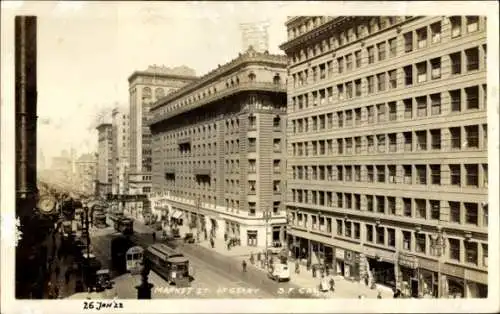 Foto Ak San Francisco Kalifornien USA, Market Street at Geary