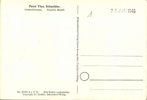 Ak Wipfeld am Main Unterfranken, Fliegeraufnahme
