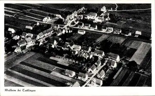 Ak Weilheim Tübingen am Neckar, Luftaufnahmen, Wohngebäude, Ackerflächen