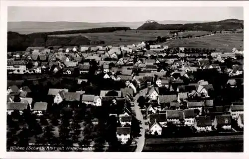 Ak Hülben in der Schwäbischen Alb, Fliegeraufnahme, Hohenneuffen