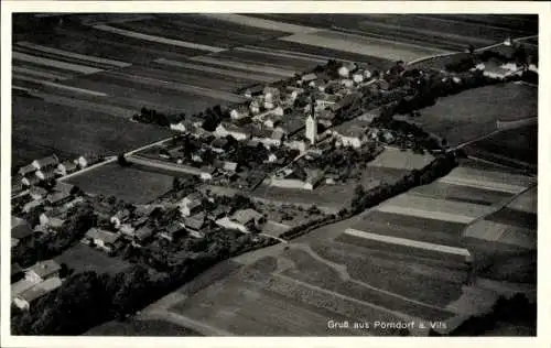 Ak Pörndorf an der Vils Aldersbach in Niederbayern, Fliegeraufnahme