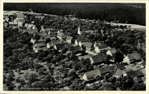 Ak Herzogsweiler Pfalzgrafenweiler im Schwarzwald, Luftaufnahme von  zahlreiche Häuser, ländliche