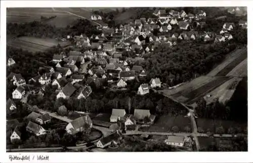 Ak Bittenfeld Waiblingen in Württemberg, Luftaufnahme von  viele Häuser, umliegende Felder