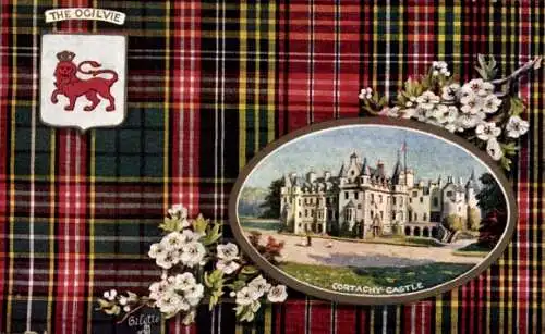 Wappen Passepartout Ak Cortachy Schottland, Cortachy Castle, The Ogilvie