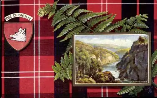 Wappen Passepartout Ak Schottland, The Chisholm, Stratholass