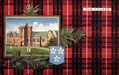 Wappen Passepartout Ak Beauly Schottland, Beaufort Castle, The Fraser