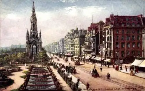 Künstler Ak Edinburgh Schottland, Princes Street