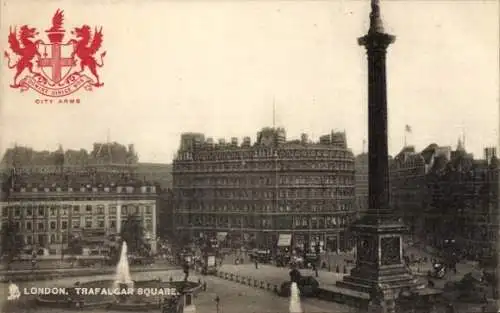 PC London City England, Trafalgar Square, Monument, coat of arms
