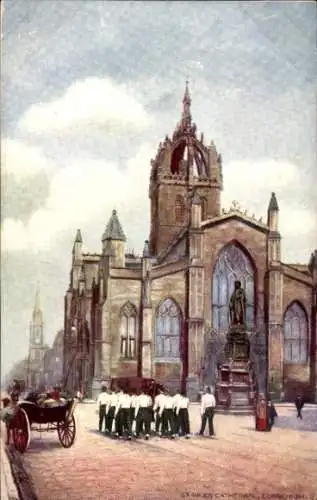 Künstler Ak Edinburgh Schottland, St. Giles Cathedral, Denkmal