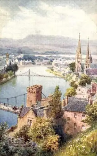 Künstler Ak Inverness Schottland, Castle Hill