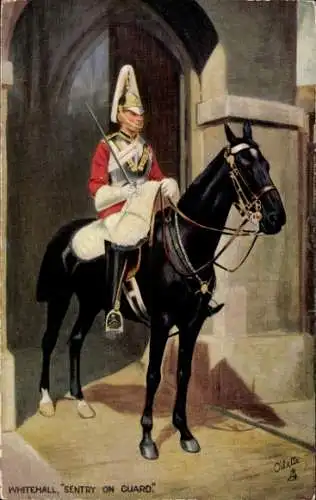 Ak London City, Whitehall, Mounted Sentry on Guard