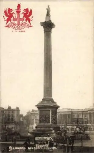 Ak London City England, Nelsons Column, Wappen