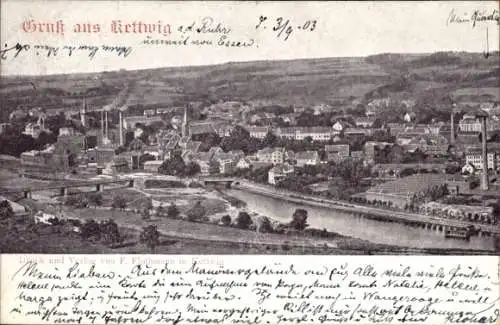 Ak Kettwig Essen im Ruhrgebiet, Gesamtansicht