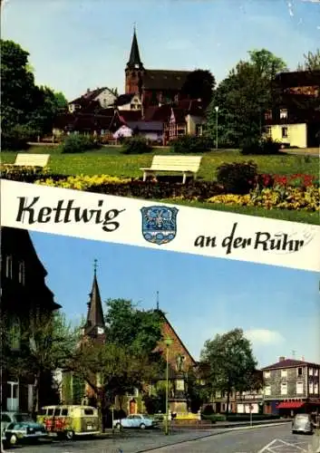 Ak Kettwig Essen im Ruhrgebiet, Ruhranlagen, Markt, Kirche