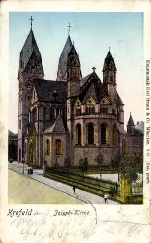 Ak Krefeld am Niederrhein, Josephskirche, Kirchengebäude,  Architektur,  aus Krefeld