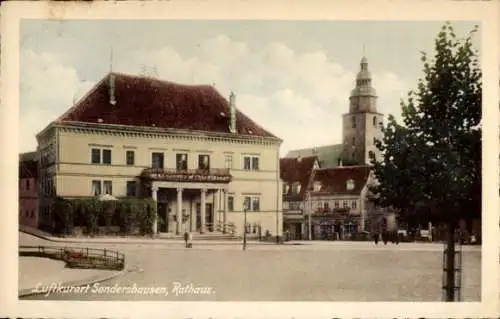 Ak Sondershausen Kyffhäuserkreis, Blick auf das Rathaus 