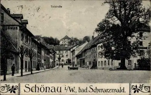 Ak Schönau im Schwarzwald Baden, Talstraße