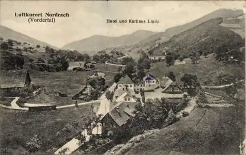 Ak Nordrach im Schwarzwald Baden, Vordertal, Hotel und Kurhaus Linde
