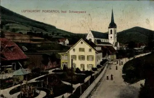 Ak Nordrach im Schwarzwald Baden, Teilansicht, Kirche